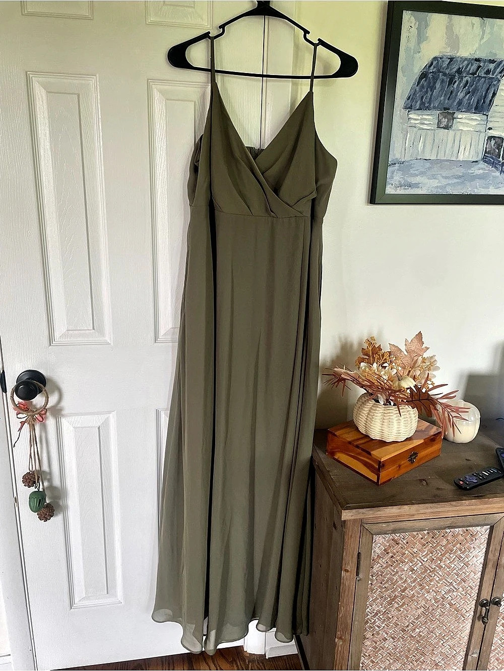 Birdy Grey Maxi Bridesmaid Dress in Green Size XL Like New